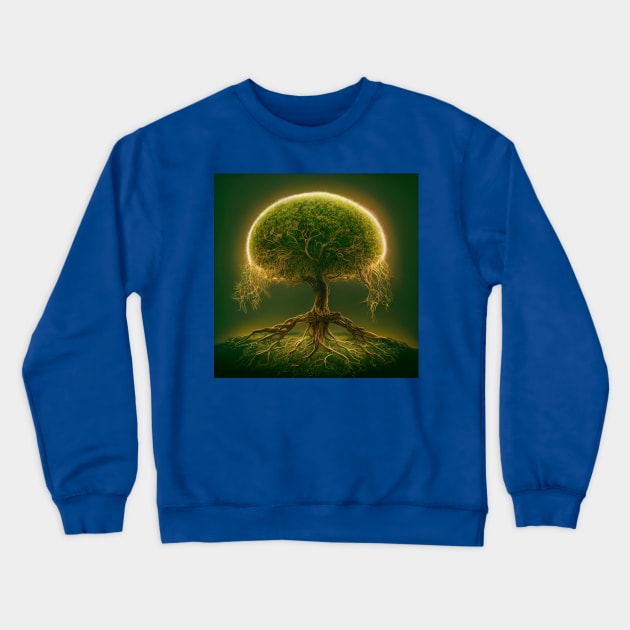 Yggdrasil World Tree of Life Crewneck Sweatshirt by Grassroots Green